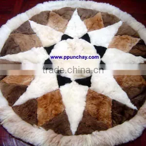 Baby Alpaca Rug Carpet Peru Round 44" thumbnail-1