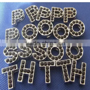 10MM Zinc Alloy Letters, the 26 English Letters, DIY Black Diamond Letters, DIY Rhinestones Letter thumbnail-1