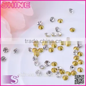 Yiwu Factory Direct White A Stone Pointback DIY Accessories Round Hot Fix Rhinestones thumbnail-1