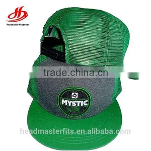 Custom 6 Panel Embroidery Flat Brim Trucker Mesh Caps thumbnail-2