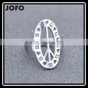 Woman Man's Hollow Stainless Steel Punk Rock Biker Finger Ring thumbnail-1