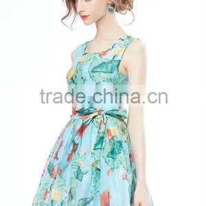 2014 New Product Trendy Women Sleeveless Silk Dress (stock) thumbnail-2