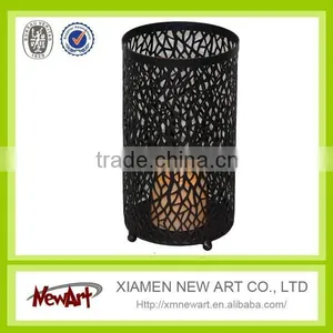 Black Wrought Iron Candle Holder Metal Antique Candle Lanterns thumbnail-2