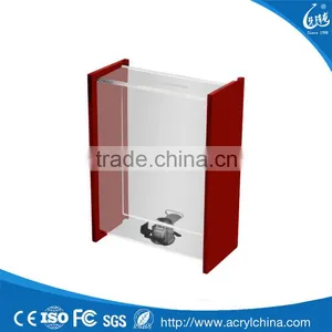 2016 Factory Price Acrylic Vote Box /Charity Box/Money Box With Lock thumbnail-1