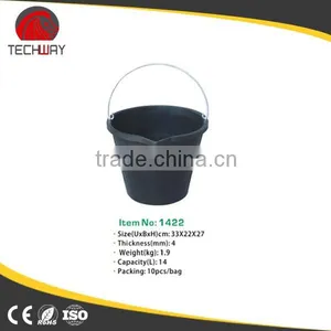 Recycled Rubber Pail With Lip,black Construction Bucket thumbnail-3