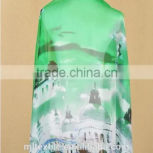 Indian Printed Silk Chiffon Fabric Textile thumbnail-1