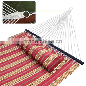 Hammock-Quilted-Fabric-W-Pillow-Double-Size-Spreader-Bar-Heavy-Duty-Stylish-Red thumbnail-4