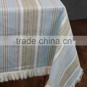 100% Cotton Luxury Fashion Yarn Dyed Print Stripe Cheap Table Cloth thumbnail-3