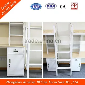 Modern Cheap School Furniture Metal Dormitory Bed With Computer Desk And Cabinet thumbnail-2