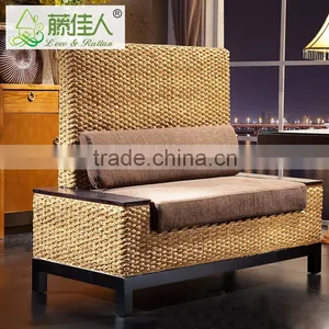 High Quality 4 Seat Pizza Hut Cafe Single Restaurant Wicker Woven Booth thumbnail-2
