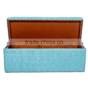 Natural Furnish Upholstery Tufted Storage Box thumbnail-1