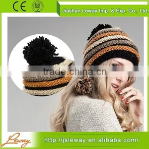 High Quality China Sale Winter Knitted Beanie With Tassel thumbnail-1