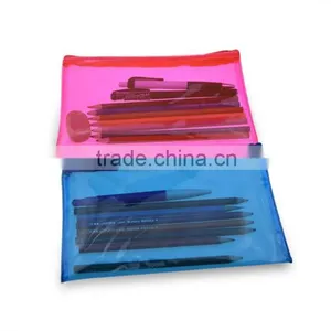 Customized Logo Printed Zip Top Slide Zipper PVC Bag for Pencil thumbnail-6