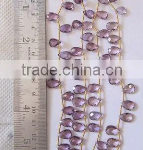 Faceted Almond Beads Amethyst thumbnail-1