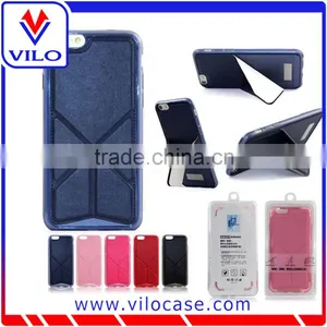 Utra Slim Tpu With Leather Kickstand Mobile Phone Case for Iphone 6 thumbnail-5