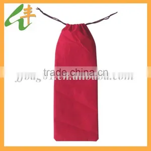 Red Plain Cheap Good Drawstring Gift Hessian Bag thumbnail-1