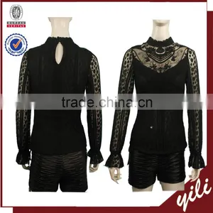 2016 A/W Black Color Women Long Sleeve Blouse thumbnail-1