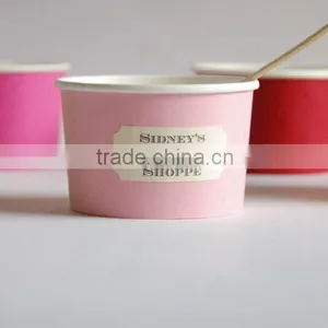 2015 Factory Price Custom Printed PLA Ice Cream Cup With Spoon Lids Frozen Yogurt Paper Cups thumbnail-1