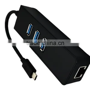 USB3.1/Type-C to USB3.0 Adapter Connector Hub 2pcs/lot 3 * USB3.0 Ports And1* Lan Port for Macbook Chromebook thumbnail-3
