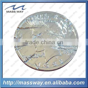 Promotion Die Casting Zinc Alloy Demage Engraved Silver Coin thumbnail-1