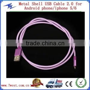 Newest Aluminum Mesh Braided Micro 5 Pin USB Charger Cable for Samsung thumbnail-2