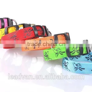 Blue Light Pet Shop Supplies Pug Pattern Pluto 2.5 CM Dual Side Light Collar For Dog thumbnail-5