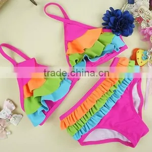 2016 2X Kid Girl Beachwear Bikini Chlidren Bowknot Swimwear Children Sling Bikini Swimsuit thumbnail-1
