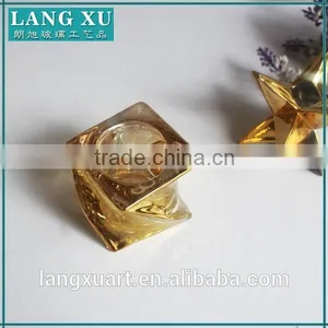 LX Mercury Glass Square Twist Tealight Silver and Gold Candle Holder thumbnail-4