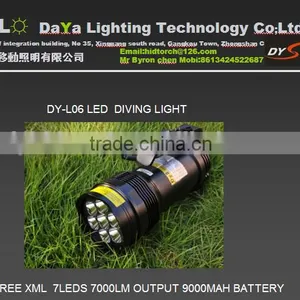 Most Bright 7pcs*T6 70W LED Diving Light With Professional Piezoelectric Switch System thumbnail-1