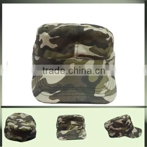 New Cotton Camo Flat Top Military Cap Wl-065 thumbnail-1