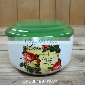 New Design Rose Decal Ceramic Sugar Pot thumbnail-1