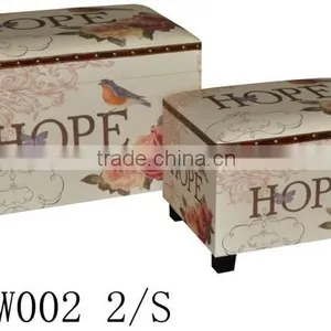 Household Colorful Decoration Linen Stool Storage Seating Box thumbnail-4