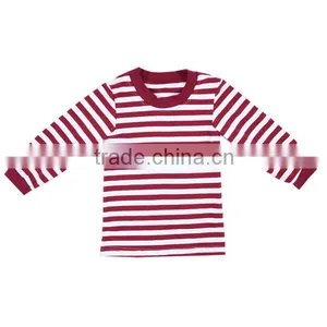 2016 Pajamas Set for Baby Toddler Children Boutique Winter Clothing Cotton Girls Pajamas Wine Striped Pajamas Kids thumbnail-2
