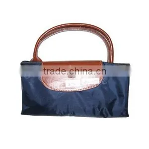 Blue Fabric Handbag With Zipper and Button, Measures 30 x 15 x 10-1/4 Inches thumbnail-1