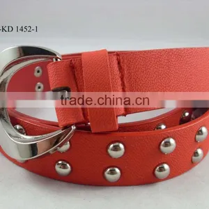 2.5cm Red Rivet Metal Studded Belt thumbnail-3
