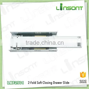 High Quality 2-fold Undermount Soft Close Slide Rails Kitchen Accessories Drawer Slide thumbnail-1