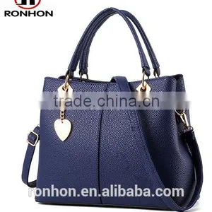 Lady PU Leather Bag With Golden Metal Ornamental thumbnail-4