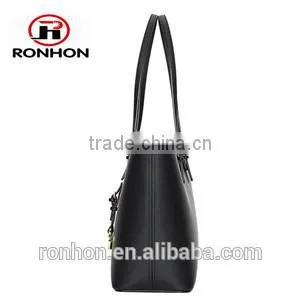 Lady Tote PU Leather Bag With Golden Metal Ornamental thumbnail-3
