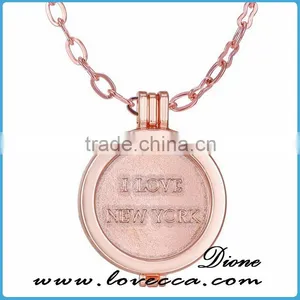 Jewelry Rose Gold Coinlocket Interchangable Coin Holder Necklace thumbnail-5