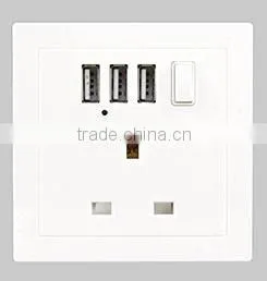 CE&RoHS Approved 5V/2100mA Universal Usb Wall Switch Socket thumbnail-1