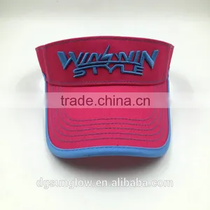 Wholesale 100% Cotton 3D Embroidery Sun Visor Hats for Women thumbnail-2