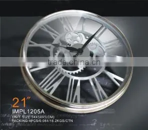 21 Inch Quartz Movement Large Round Metal Gear Wall Clocks thumbnail-1