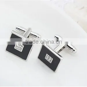 2016 Classic Mens Shirts Copper Crystal Business Cuff Links Silver Enamel Cufflinks Jewelry thumbnail-5