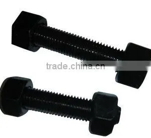 Black Double Threaded Stud Bolt And Nut thumbnail-1