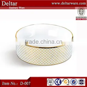 Sanitary Ware Made in China, Modern Bathroom Vanity With Gold Flower Picture, Coloured Bathroom Basins for Sale thumbnail-6
