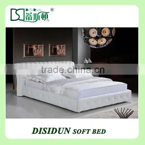 Top Quality Walnut White Leather King Bed DS-A363 thumbnail-1