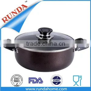 Aluminum Sauce Pot Powder Coating With Glass Lid thumbnail-1