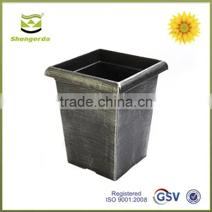 10.5" Tall Tapered Planter,flowerpot Stand,square Silver Flower Pots thumbnail-2