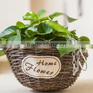 Hotsale Grey Wicker Plastic Lined Plant Basket Wicker Baskets for Flower Plants thumbnail-6