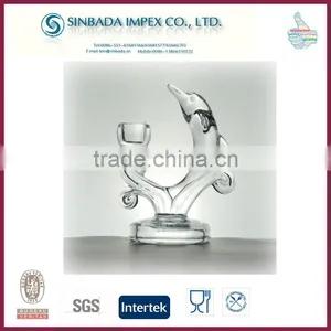 Factory Supply High Quality Glassware Dolphin Candle Holder thumbnail-1